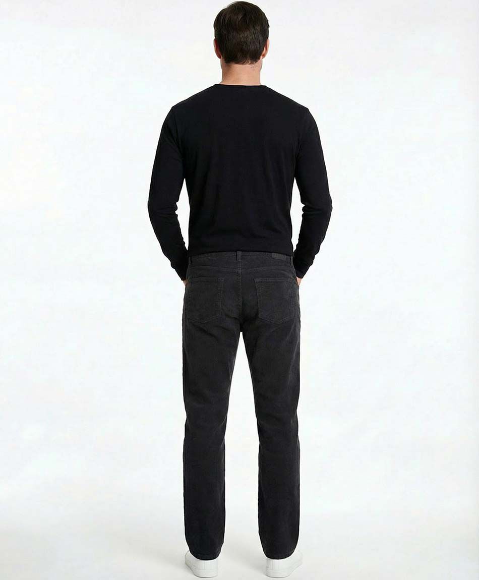 Pantal&oacute;n hombre dise&ntilde;o corderoy gris oscuro