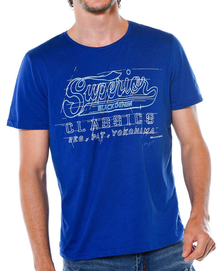 Polera estampada cuello redondo