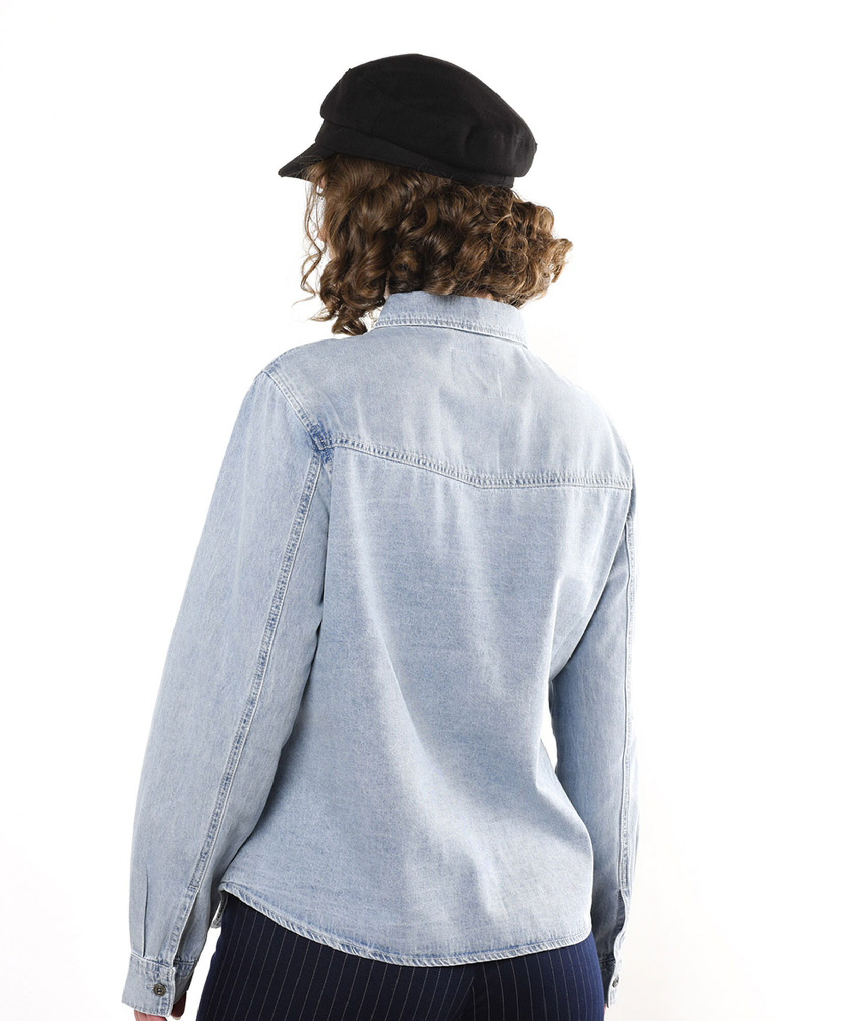 Blusa mujer denim doble bolsillo Blusa mujer denim doble bolsillo