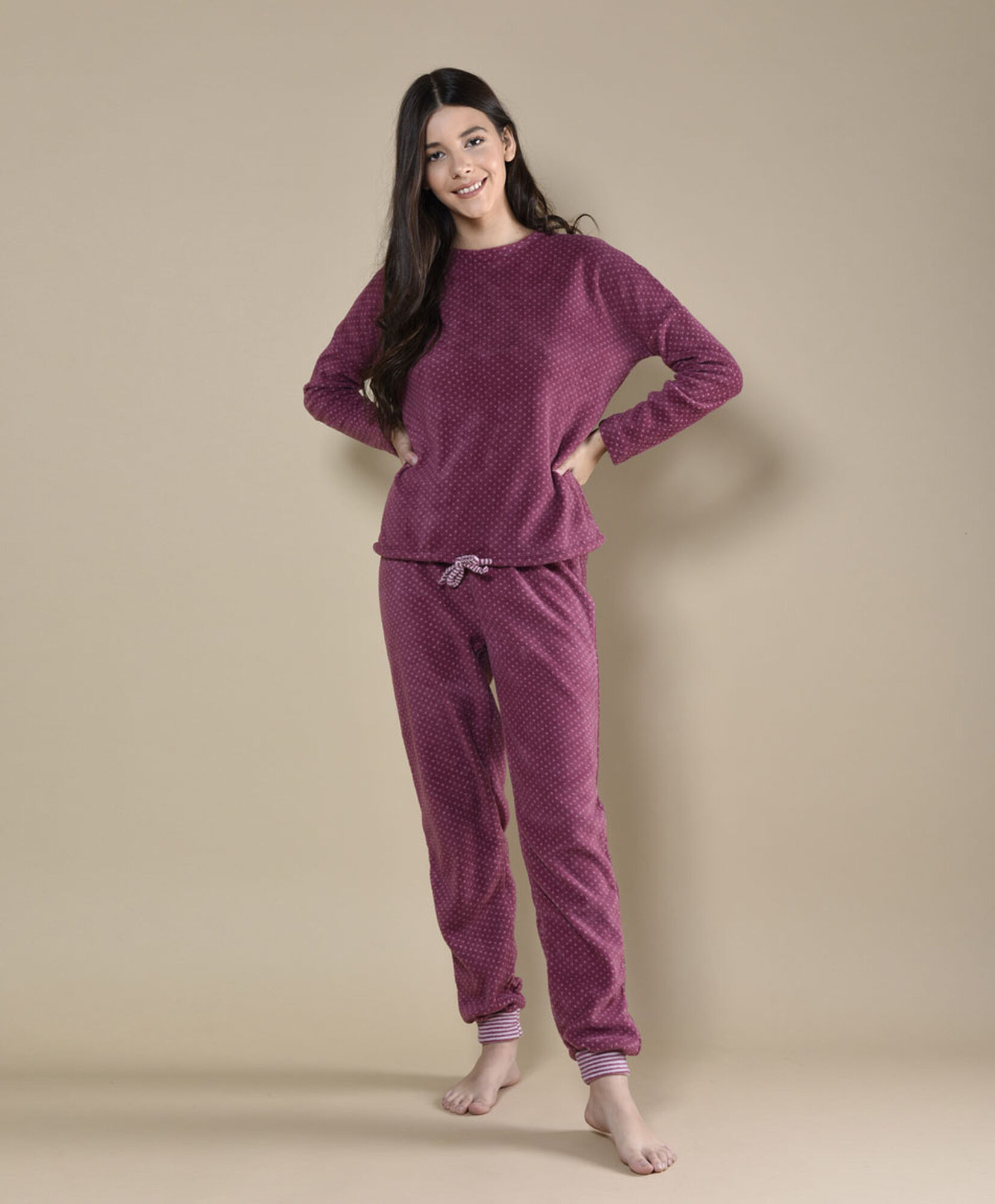 Pijama polar puntos 2 piezas Pijama polar puntos 2 piezas