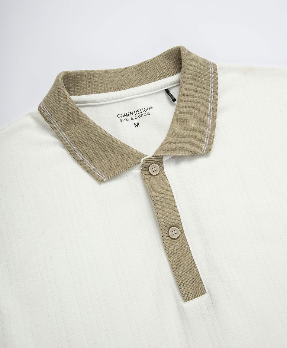 Polera hombre cuello polo estilo minimalista
