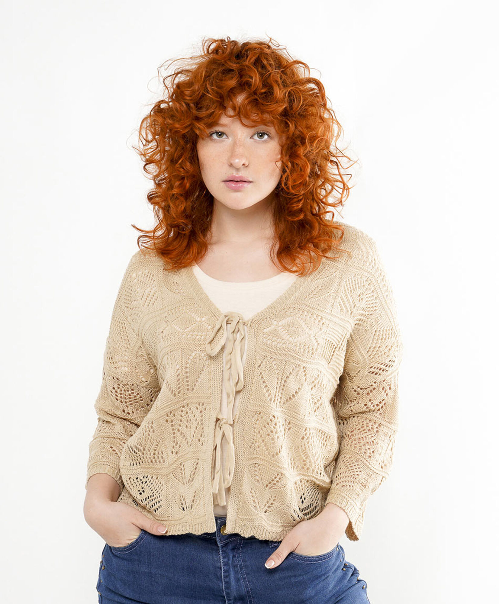 Cardigan mujer lazo puntitos Cardigan mujer lazo puntitos