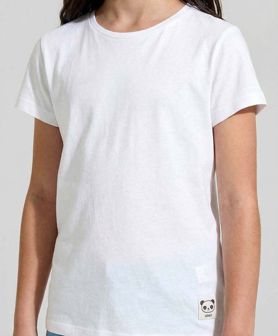 Polera ni&ntilde;a b&aacute;sica blanca