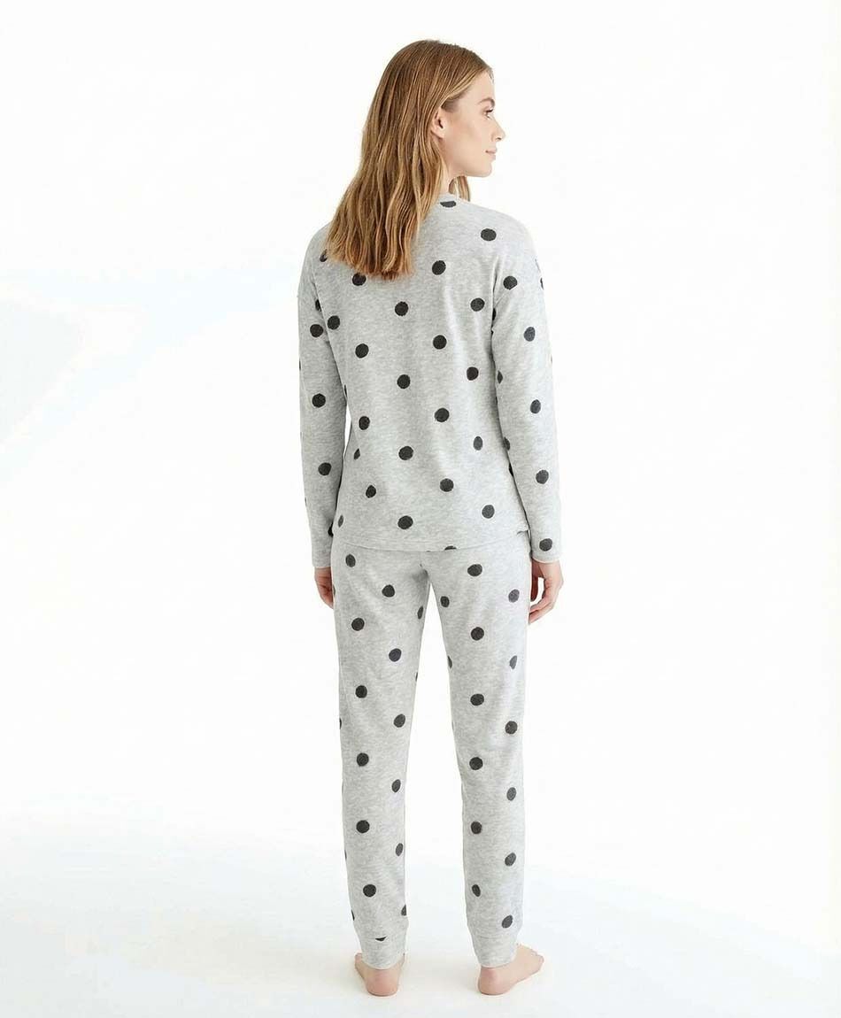 Pijama mujer micropolar puntos