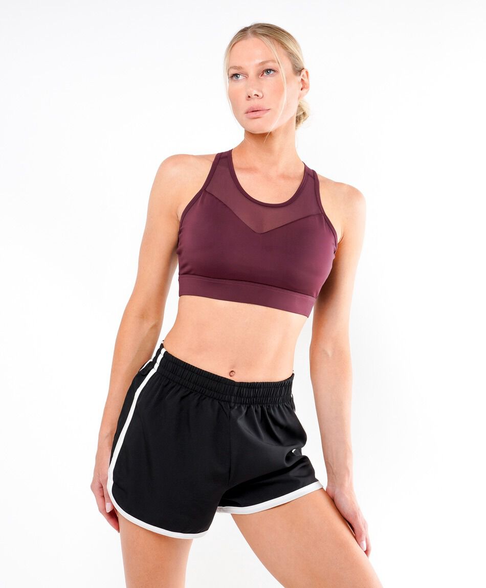 Short deportivo mujer l&iacute;neas blancas
