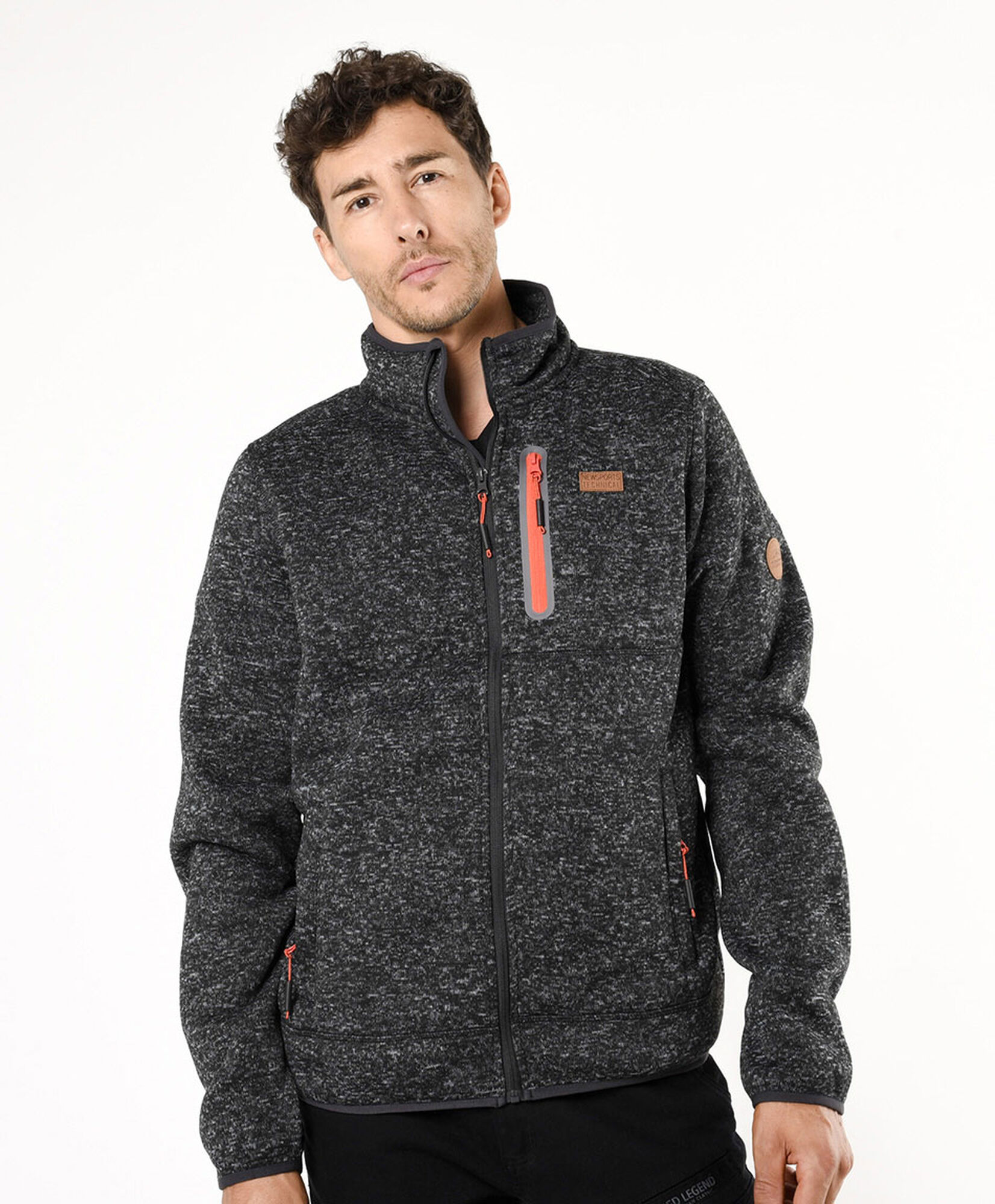Chaqueta deportiva hombre polar jaspeada Chaqueta deportiva hombre polar jaspeada