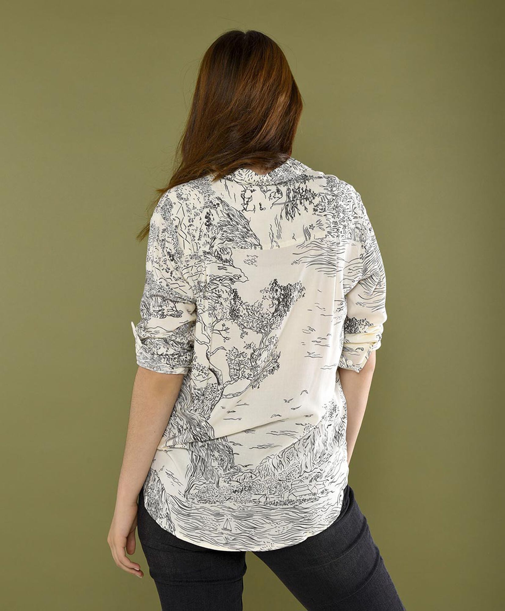 Blusa camisero oversize manga larga Blusa camisero oversize manga larga