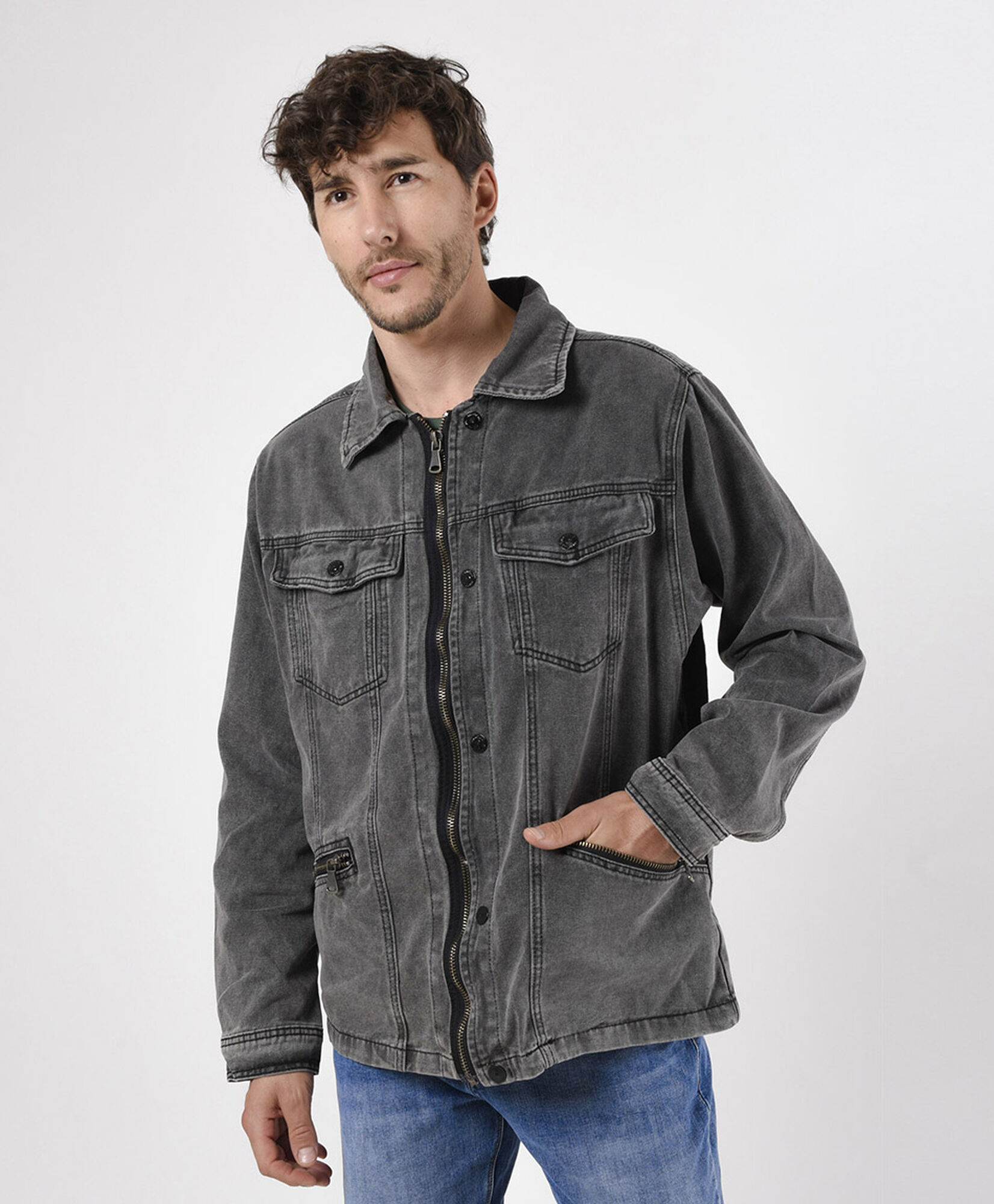 Chaqueta hombre mezclilla Chaqueta hombre mezclilla