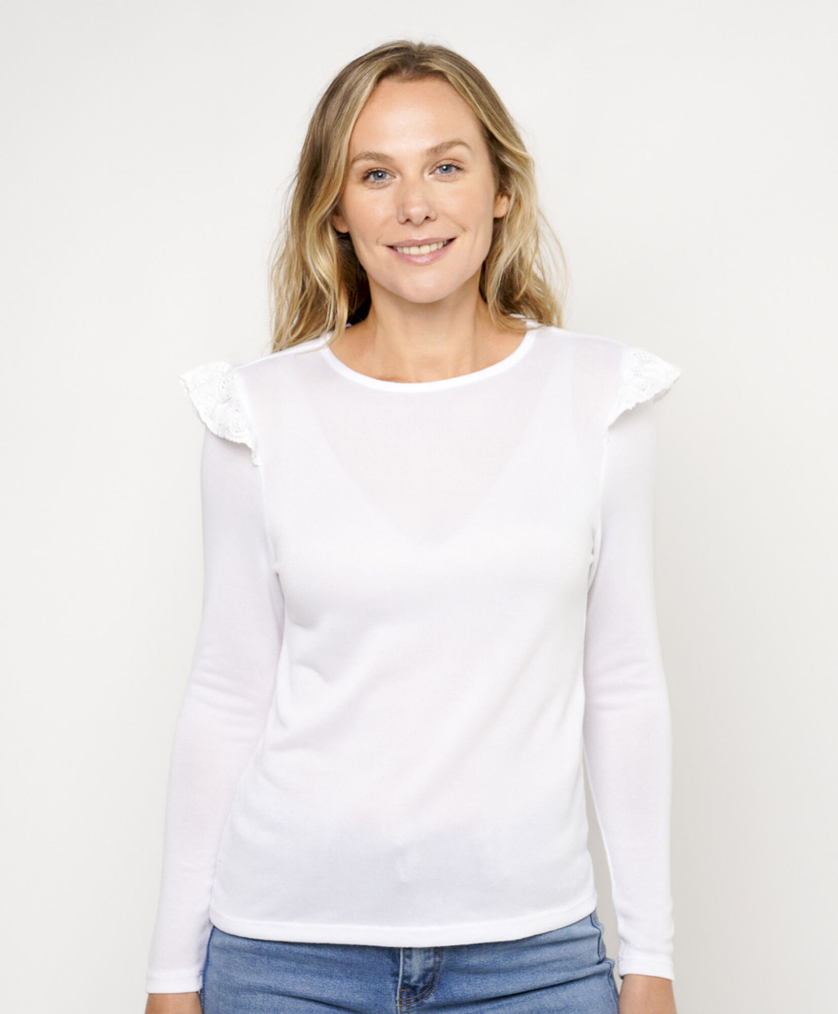 Polera mujer vuelitos hombros Polera mujer vuelitos hombros