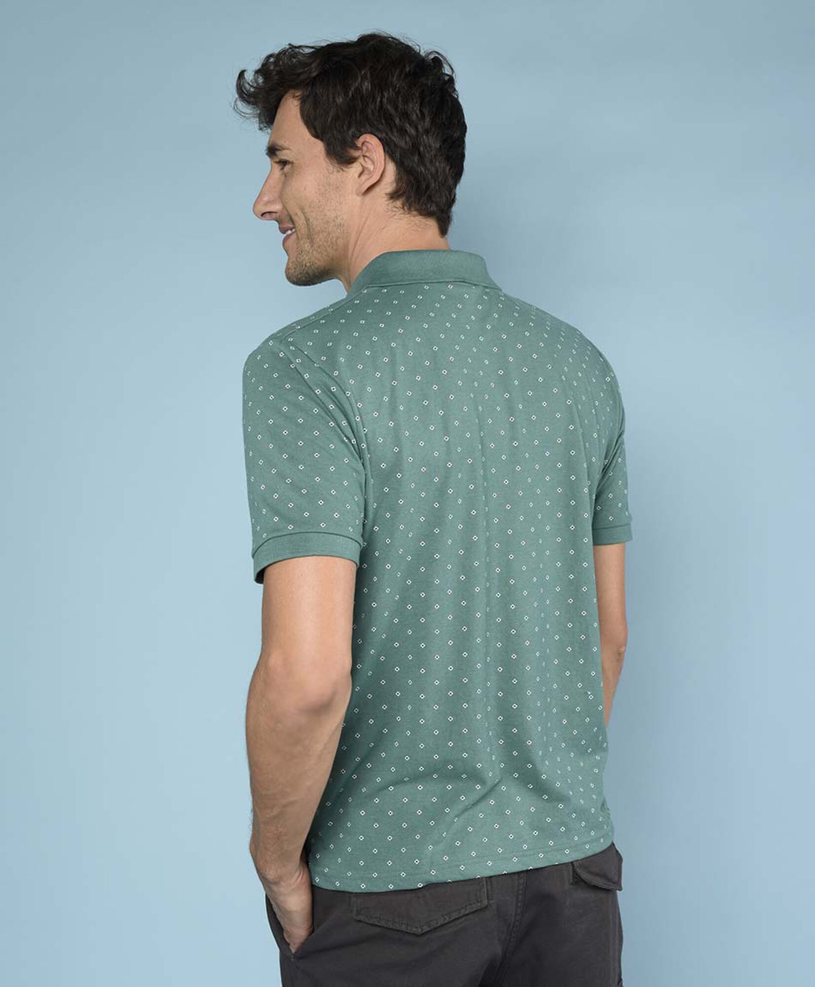 Polera cuello polo estampada Polera cuello polo estampada