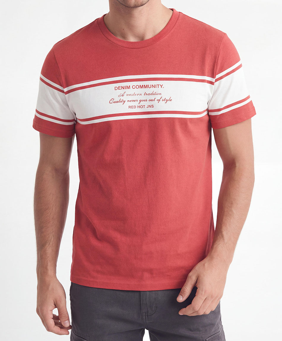 Polera hombre franja denim community