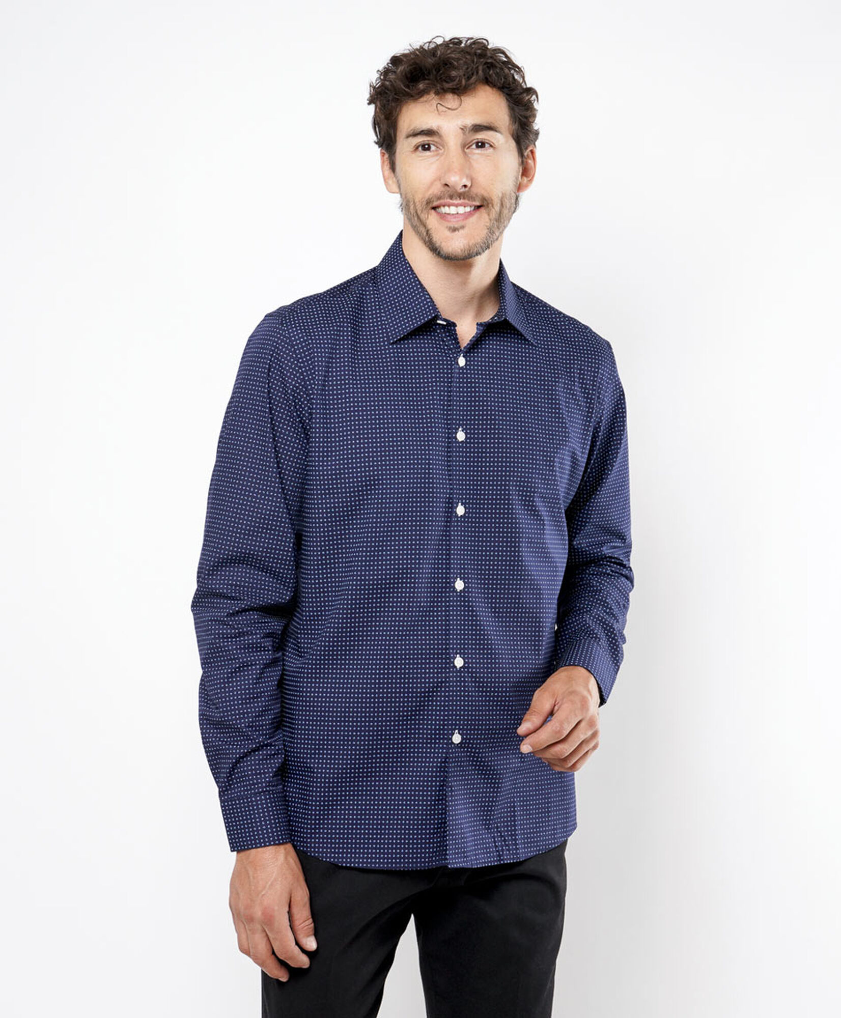 Camisa hombre puntos azul Camisa hombre puntos azul
