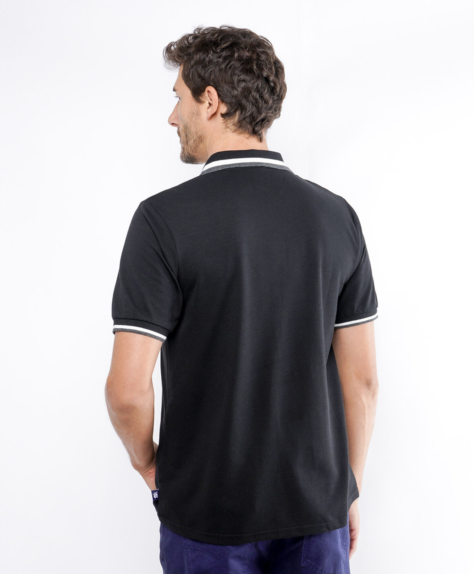 Polera hombre piqué doble línea Polera hombre piqué doble línea
