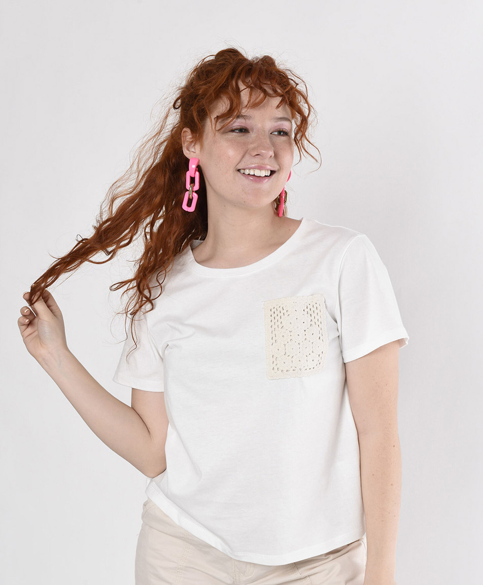 Polera mujer bolsillo crochet Polera mujer bolsillo crochet