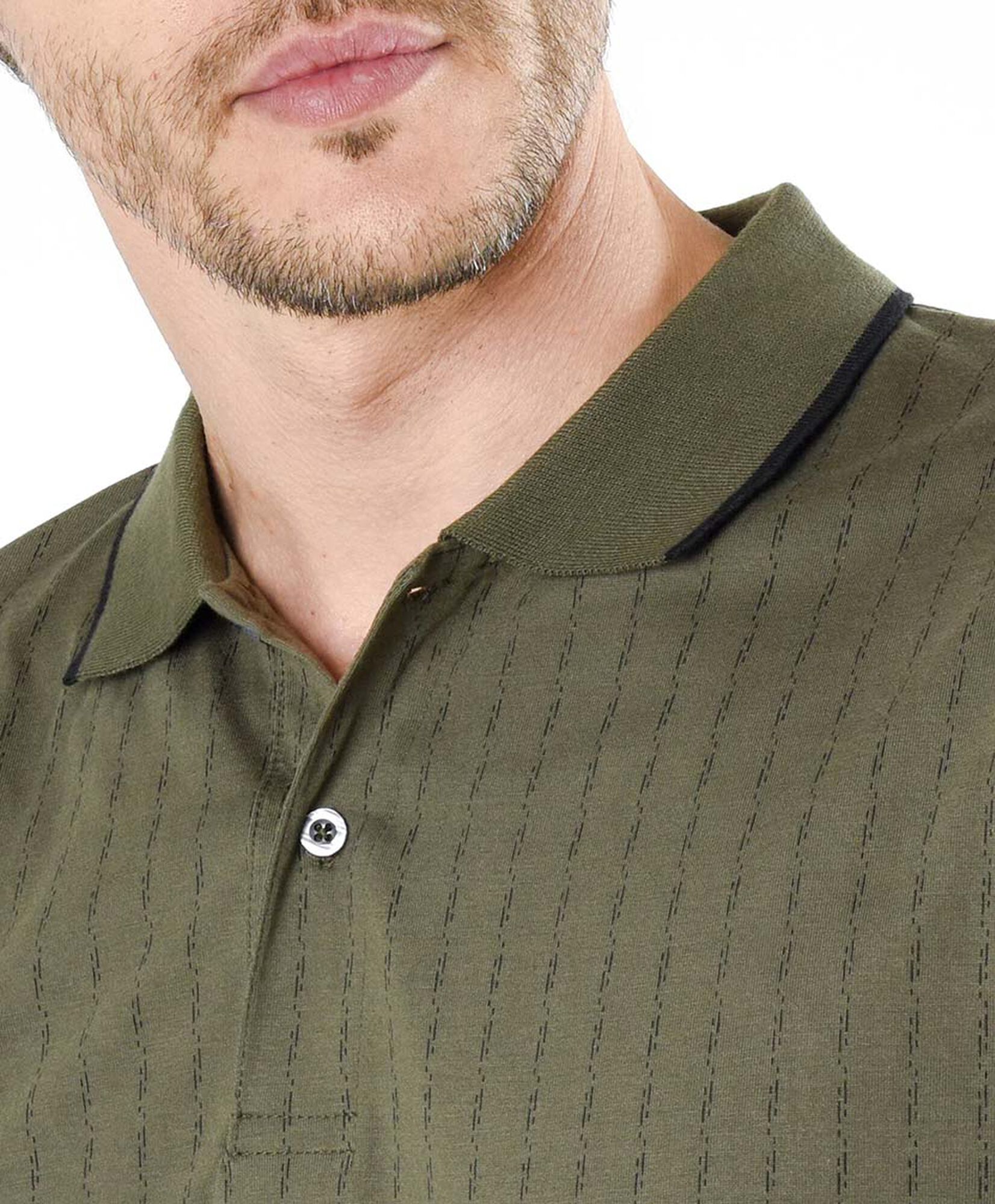 Polera hombre líneas cuello piqué Polera hombre líneas cuello piqué