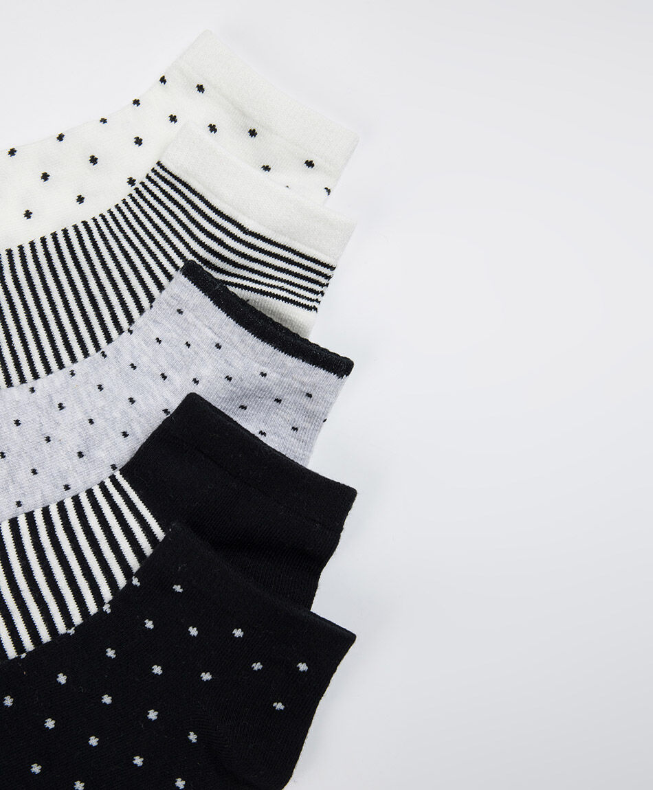 Pack 5 calcetines mujer cortos puntitos