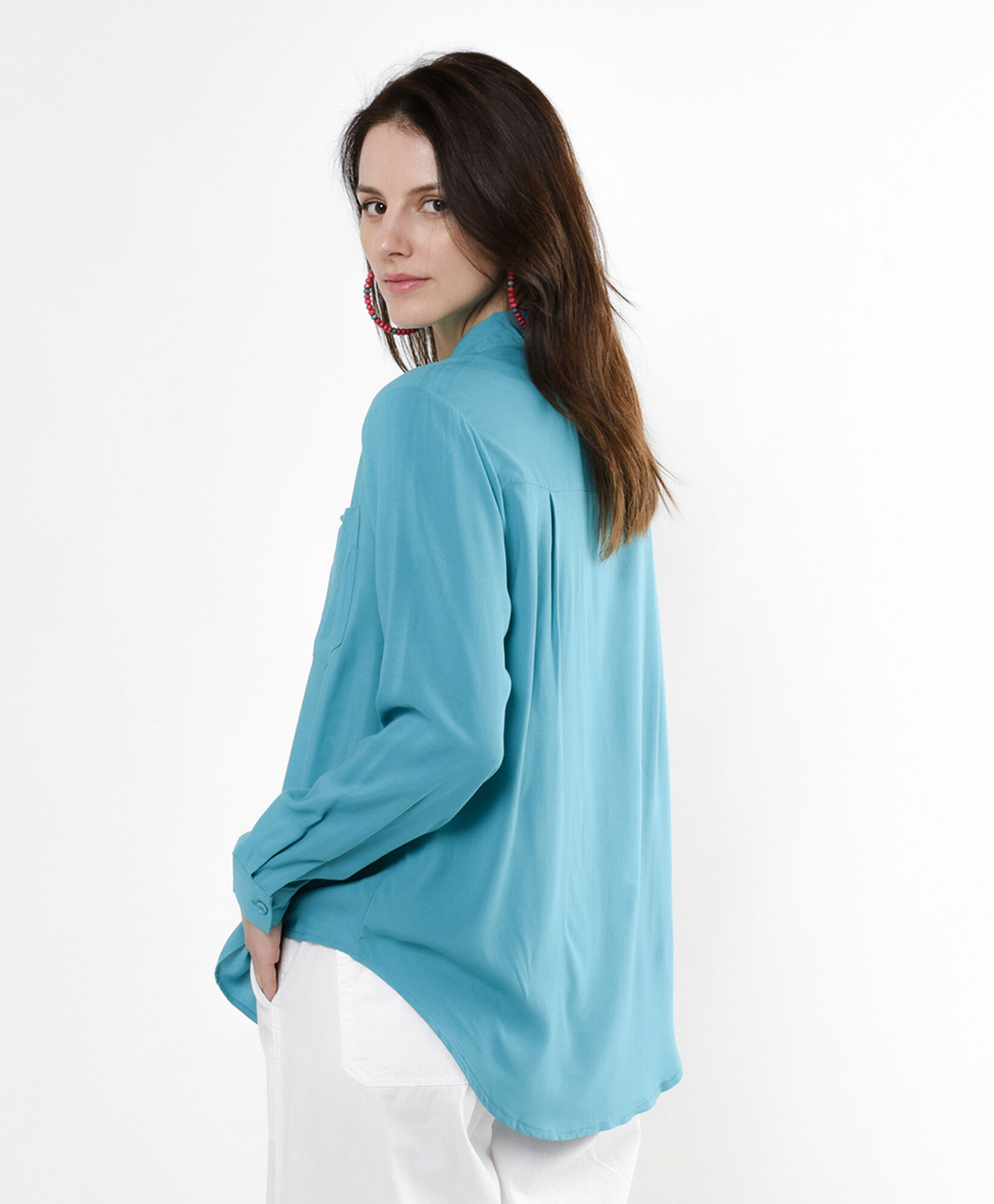 Blusa mujer lisa turquesa Blusa mujer lisa turquesa