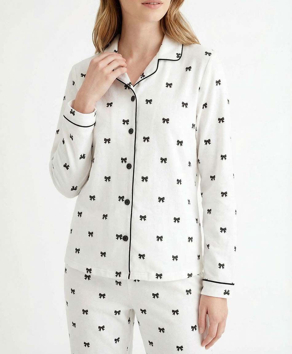 Pijama mujer estilo camisa mo&ntilde;o