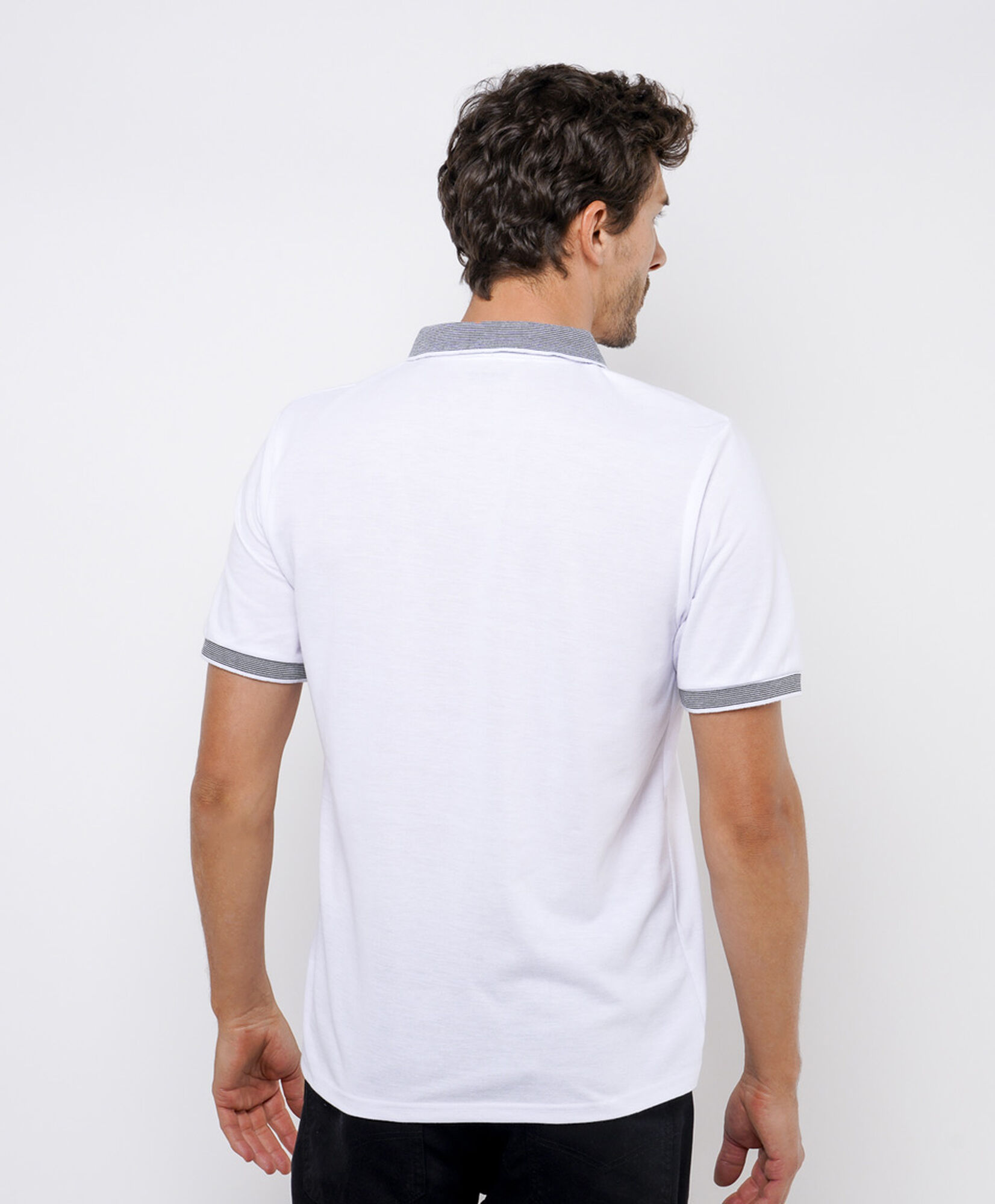 Polera hombre piqué línea gris Polera hombre piqué línea gris