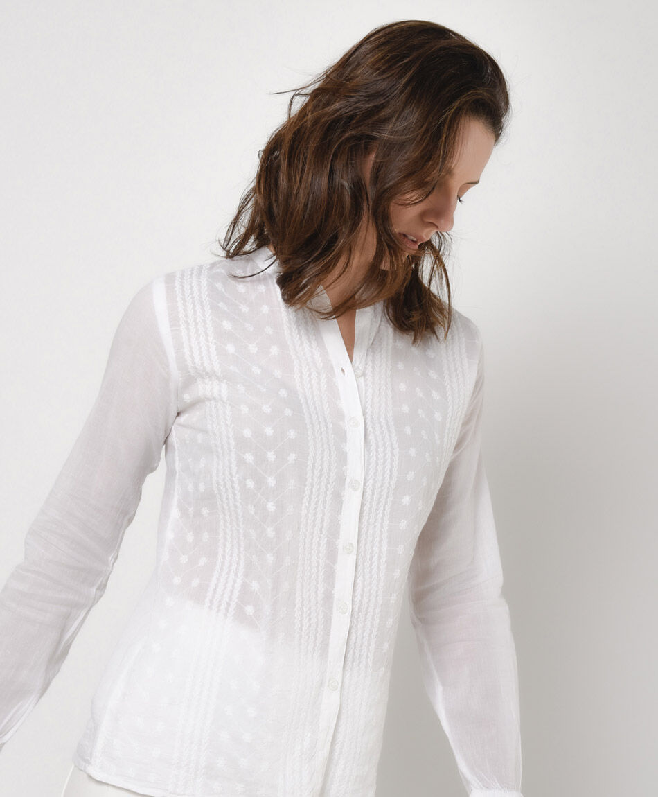 Blusa mujer bordado frontal