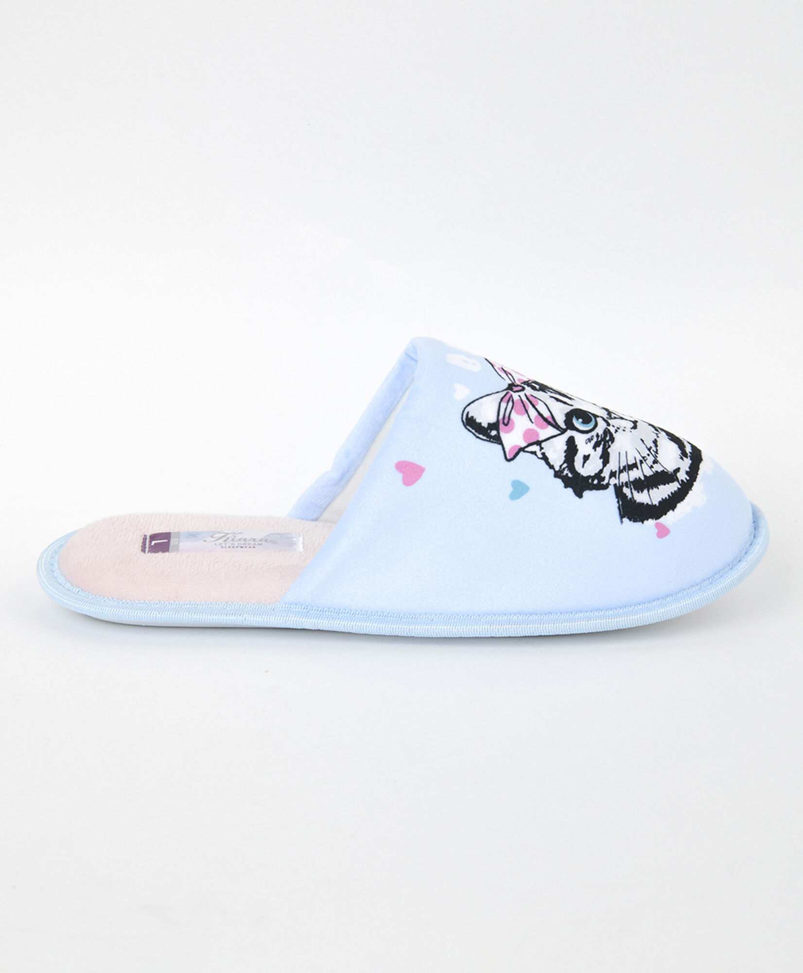Pantufla mujer gato y corazones Pantufla mujer gato y corazones