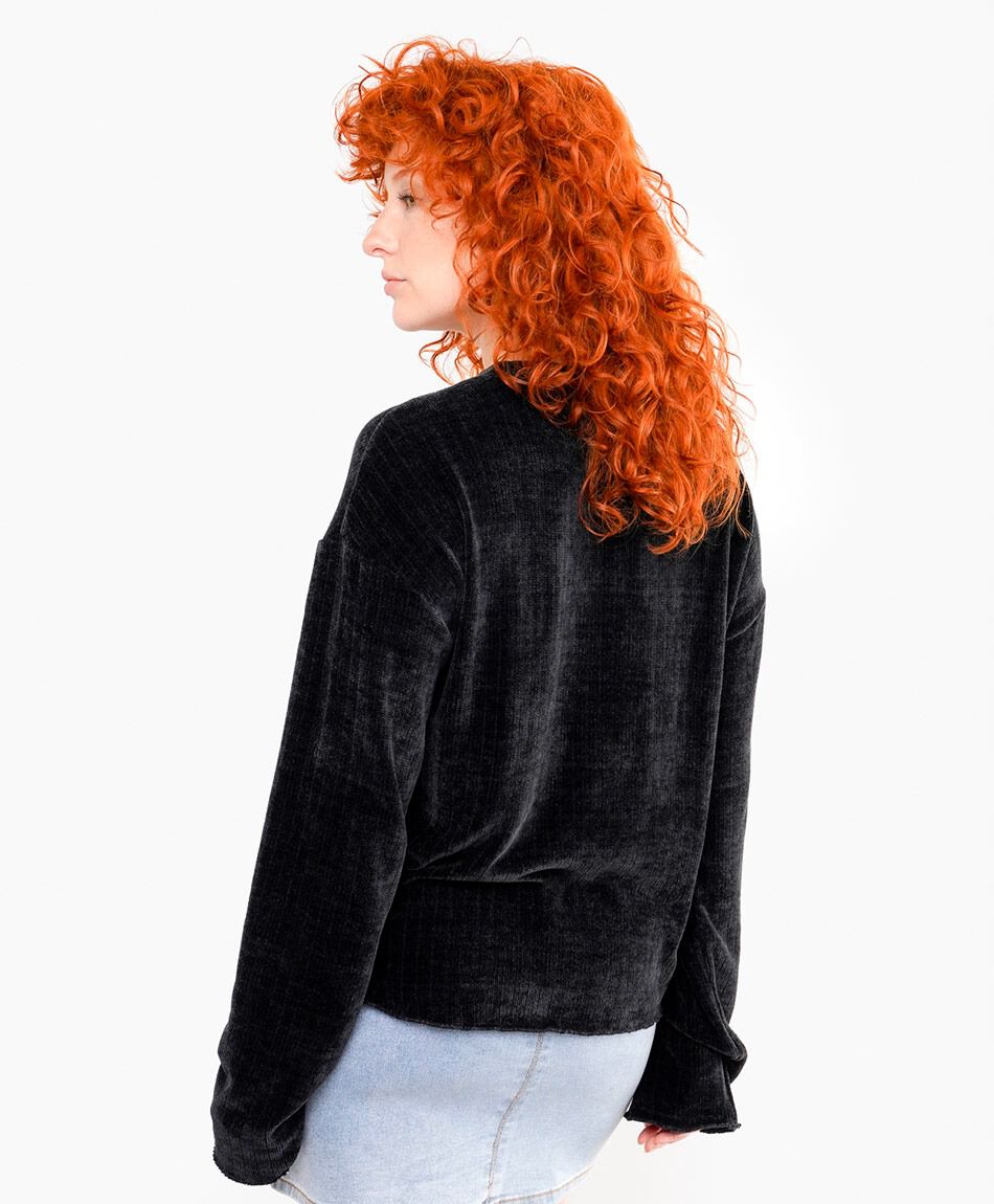 Sweater mujer chenille black