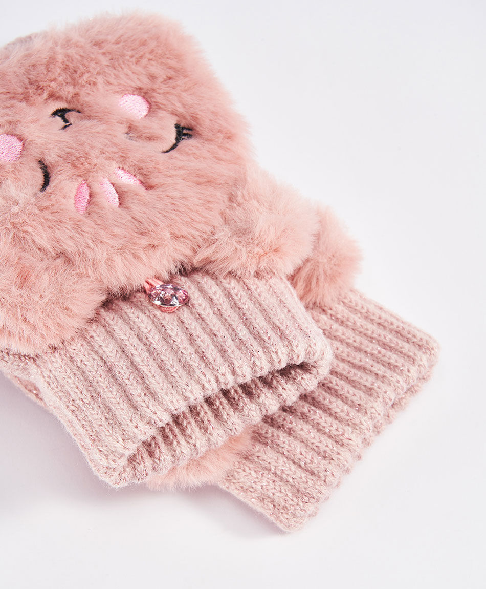 Guantes ni&ntilde;a dise&ntilde;o gatuno