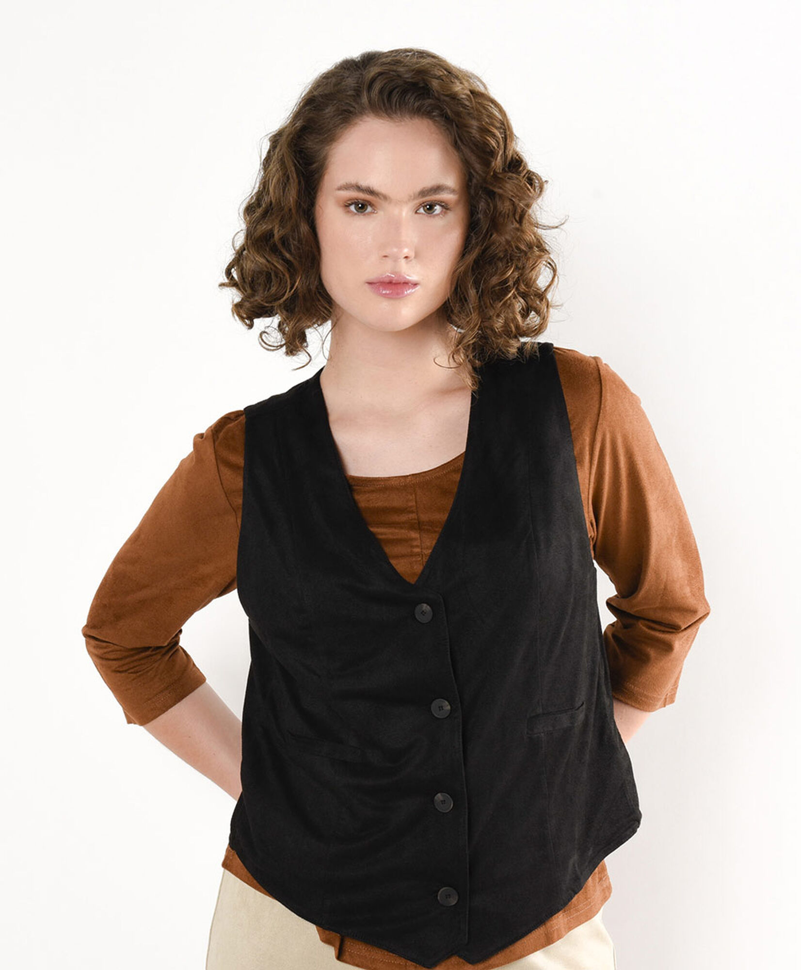Vest mujer negro suede Vest mujer negro suede