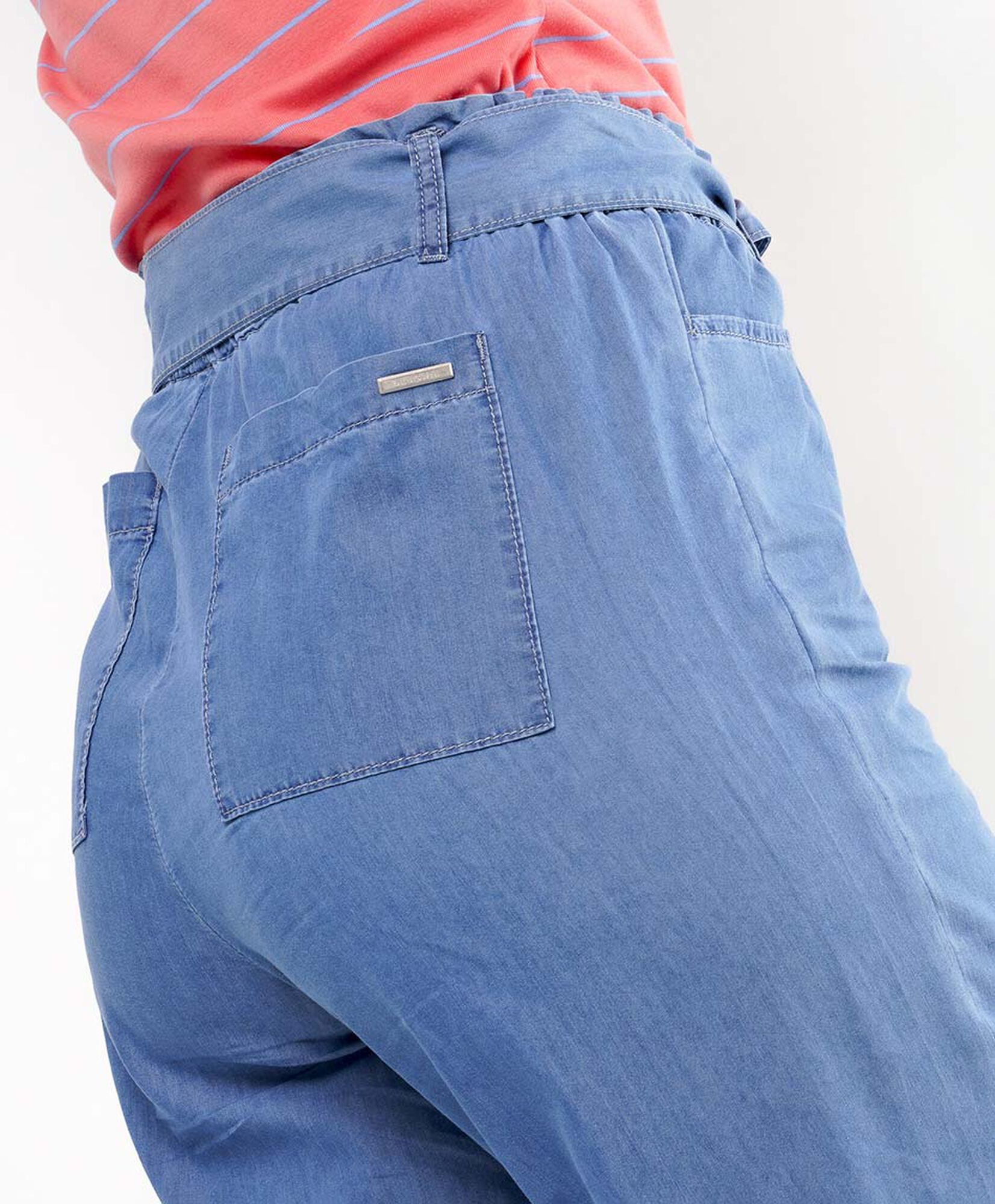 Pantalón mujer cinturón denim wide Pantalón mujer cinturón denim wide