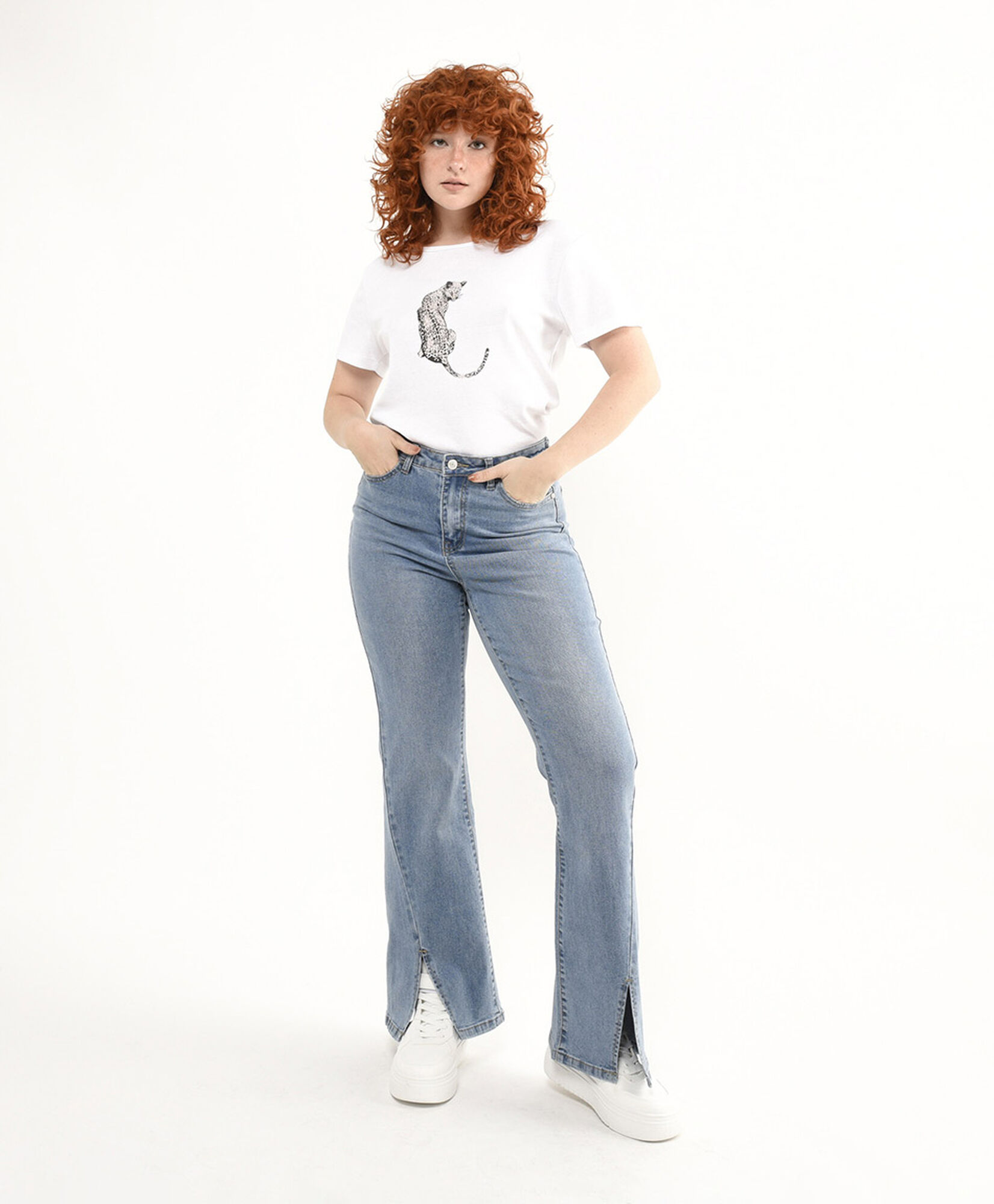 Jeans mujer con aberturas wide Jeans mujer con aberturas wide