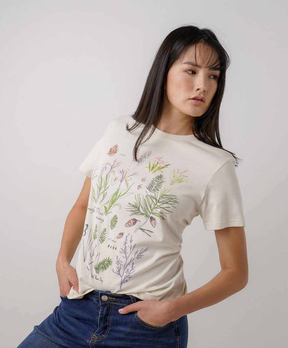 Polera mujer semillas y flores