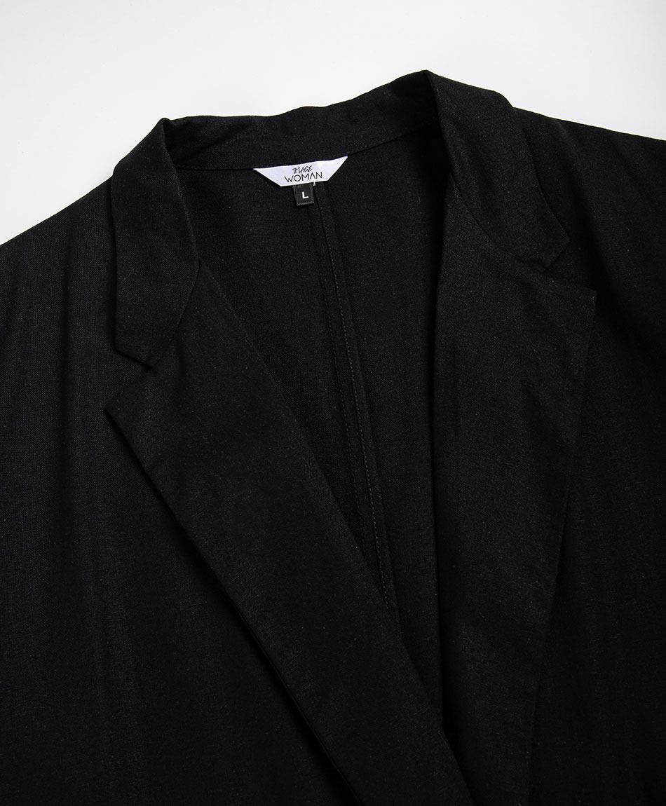 Blazer mujer lino negro