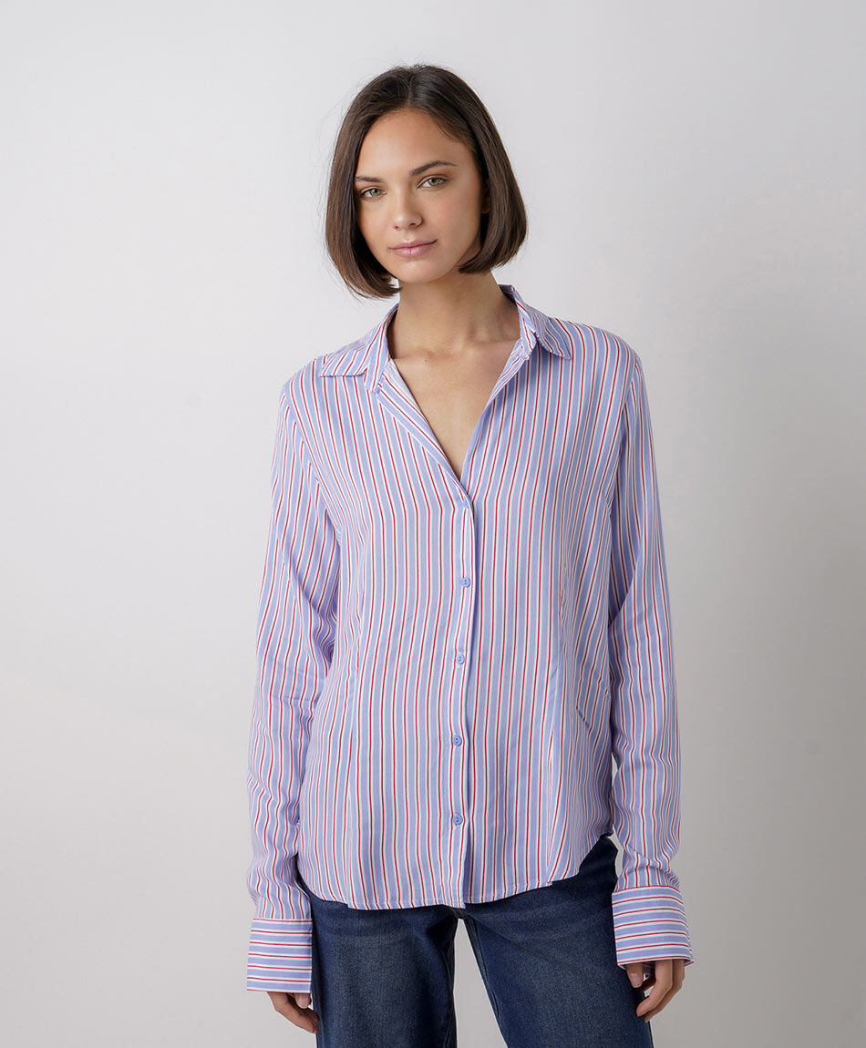 Blusa mujer listas tricolor
