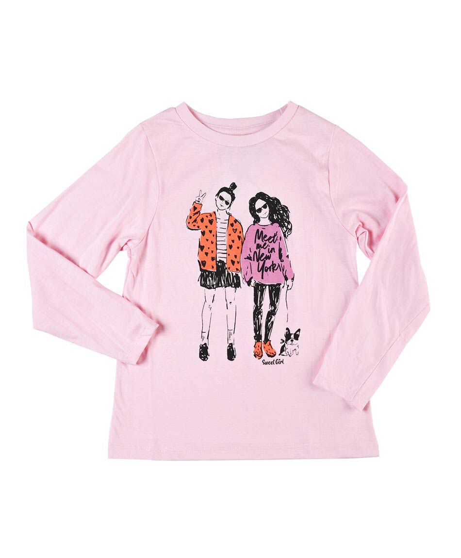 Polera ni&ntilde;a fashion manga larga