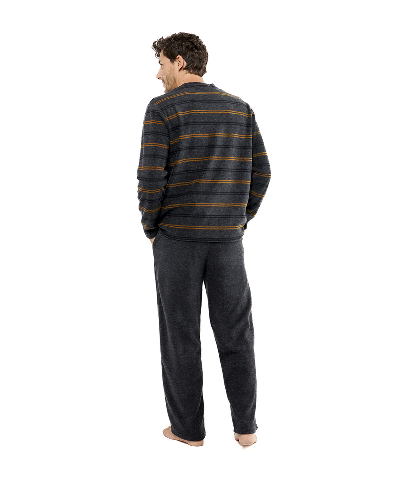 Pijama hombre polar líneas gris Pijama hombre polar líneas gris