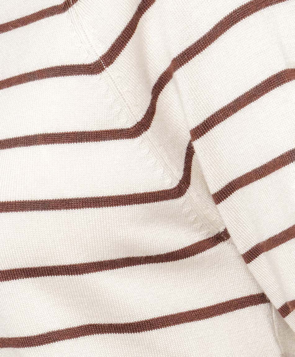 Sweater mujer manga 3/4 lineas white