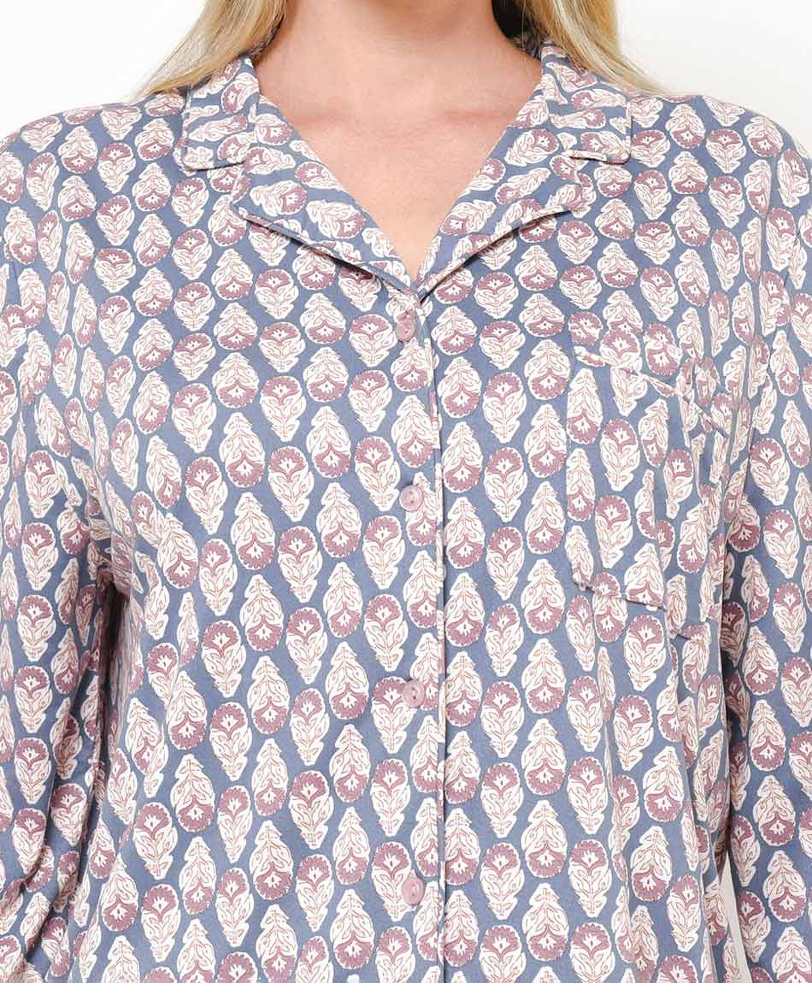 Pijama mujer camisero estampado Pijama mujer camisero estampado