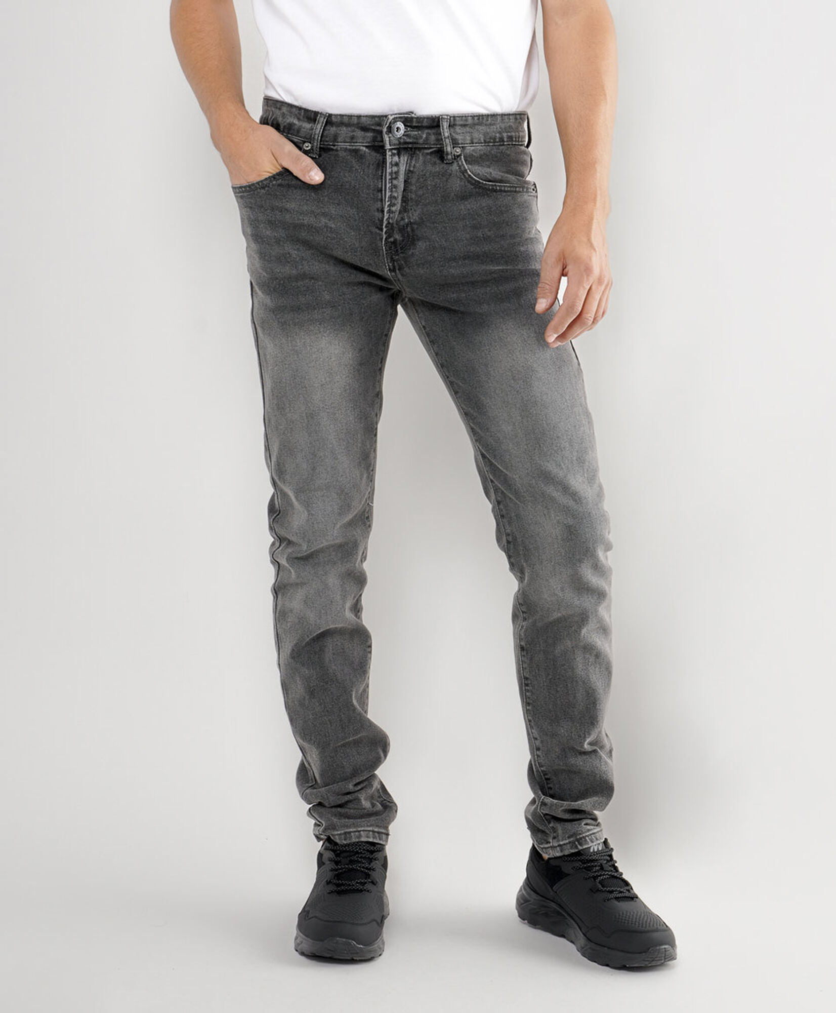 Jeans hombre gris desgastado super skinny fit Jeans hombre gris desgastado super skinny fit