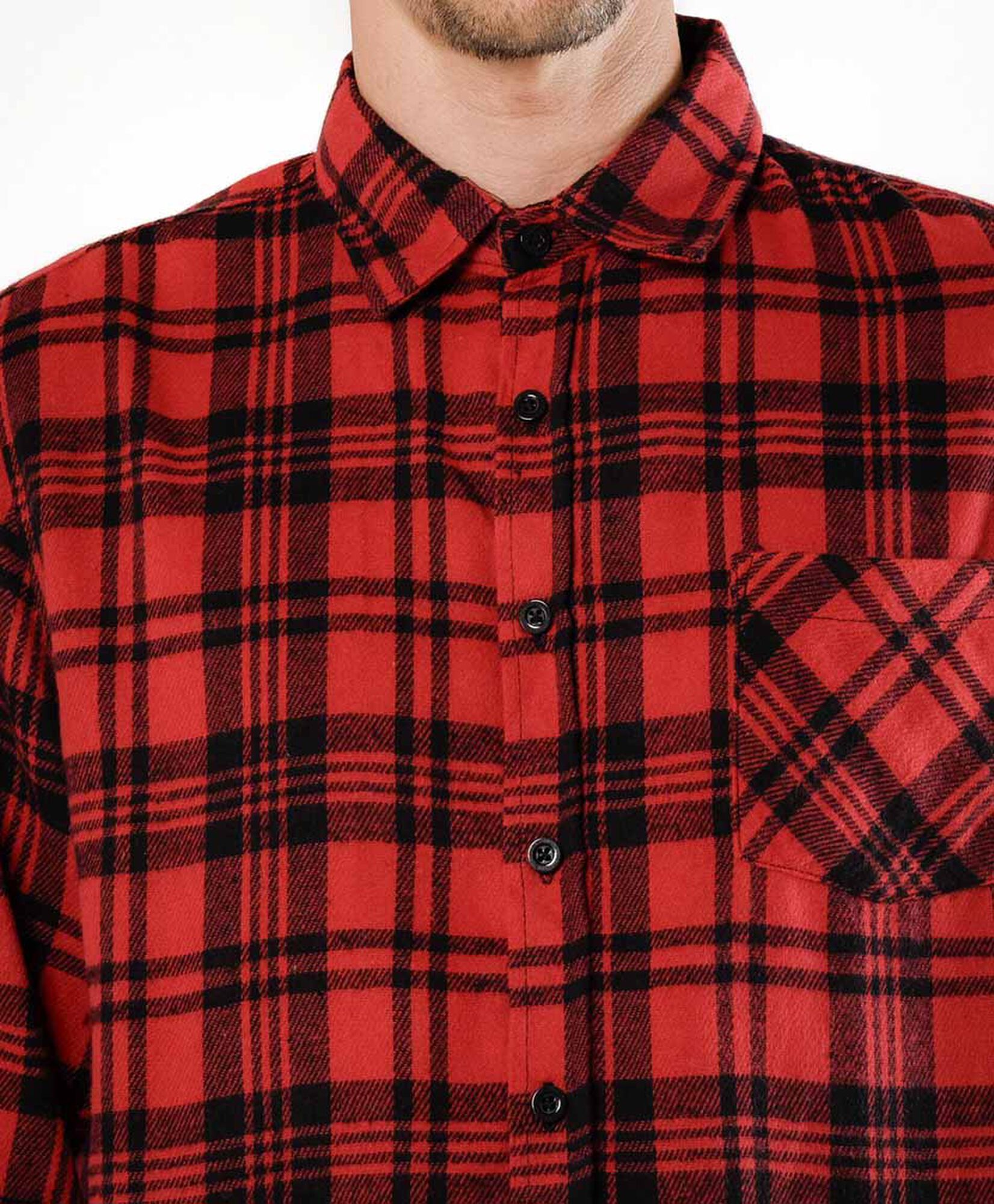 Camisa hombre franela cuadrille rojo Camisa hombre franela cuadrille rojo