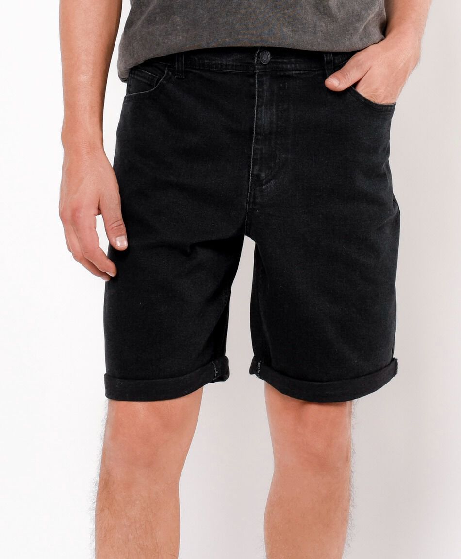 Short hombre denim negro