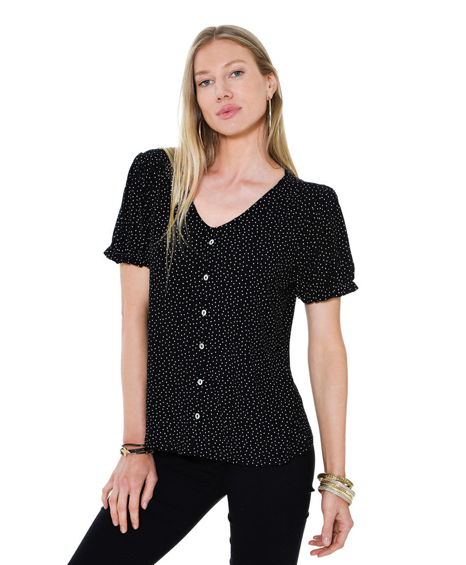 Polera botones abullonada