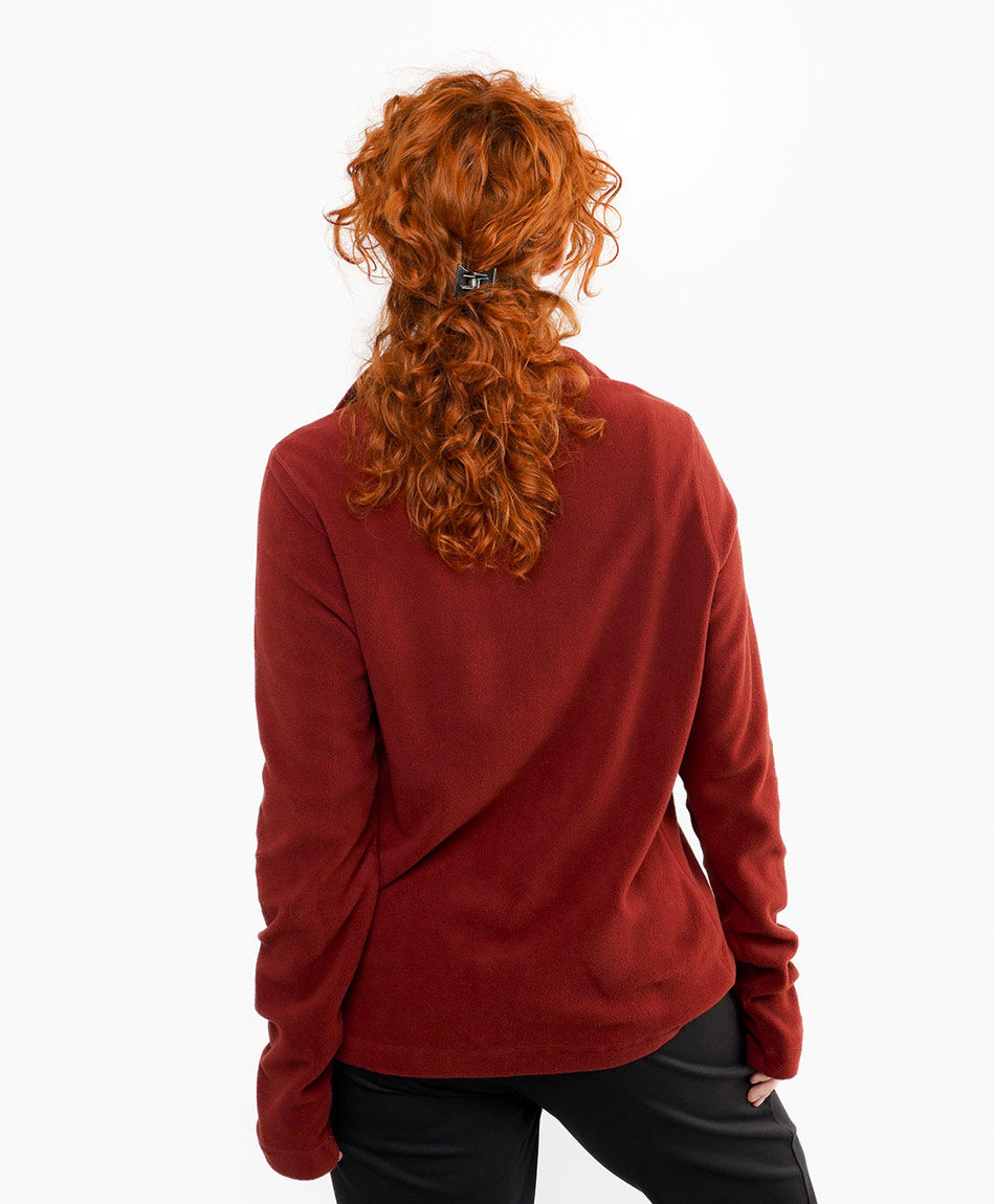 Polar mujer cierre medio rojo