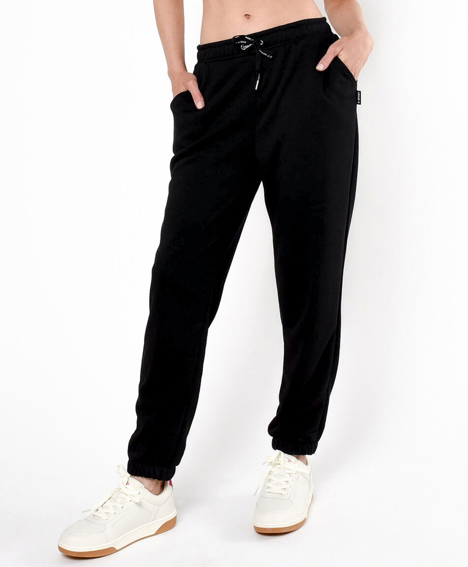 Pantal&oacute;n de buzo mujer liso cl&aacute;sico
