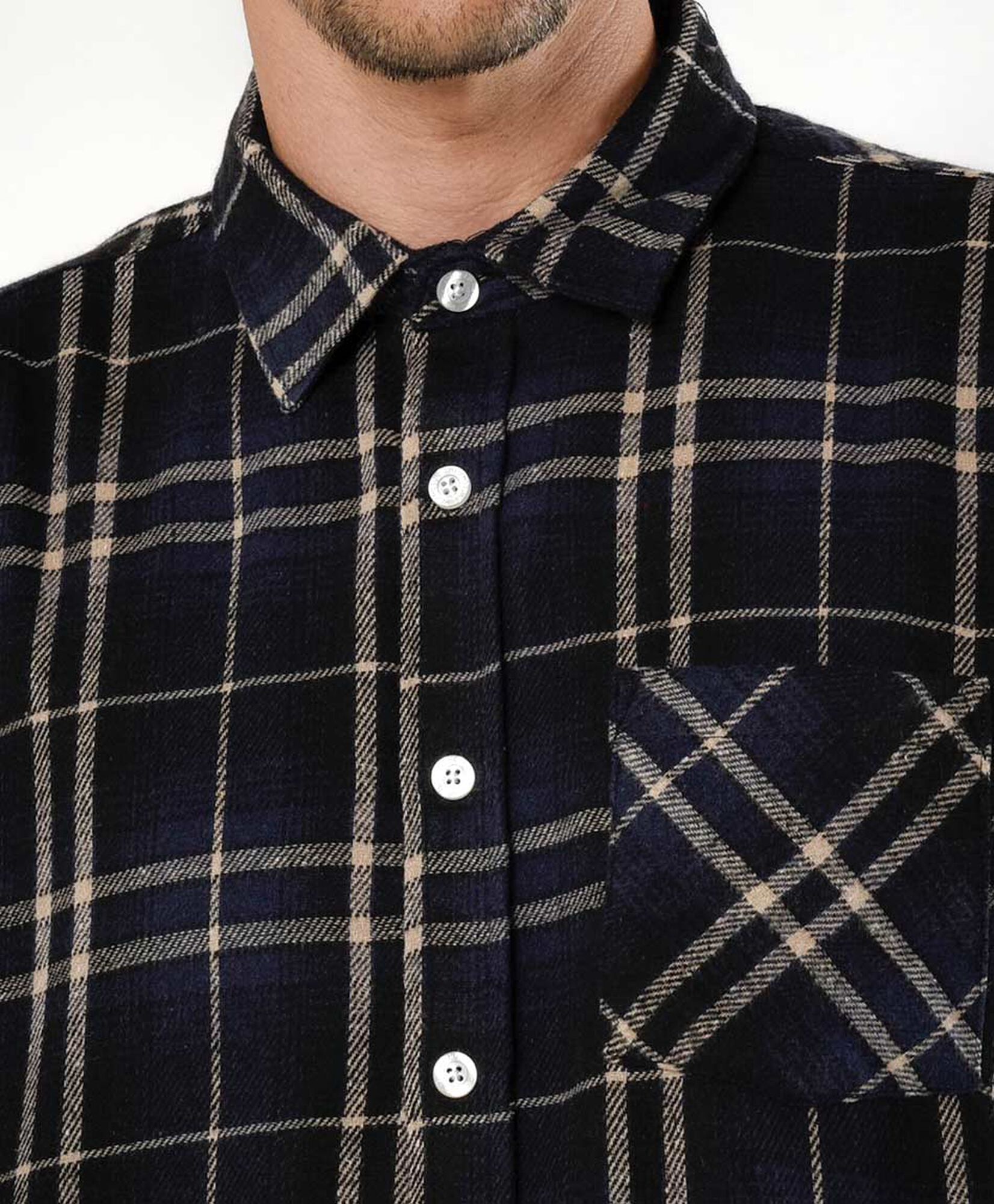 Camisa hombre franela cuadrille azul Camisa hombre franela cuadrille azul