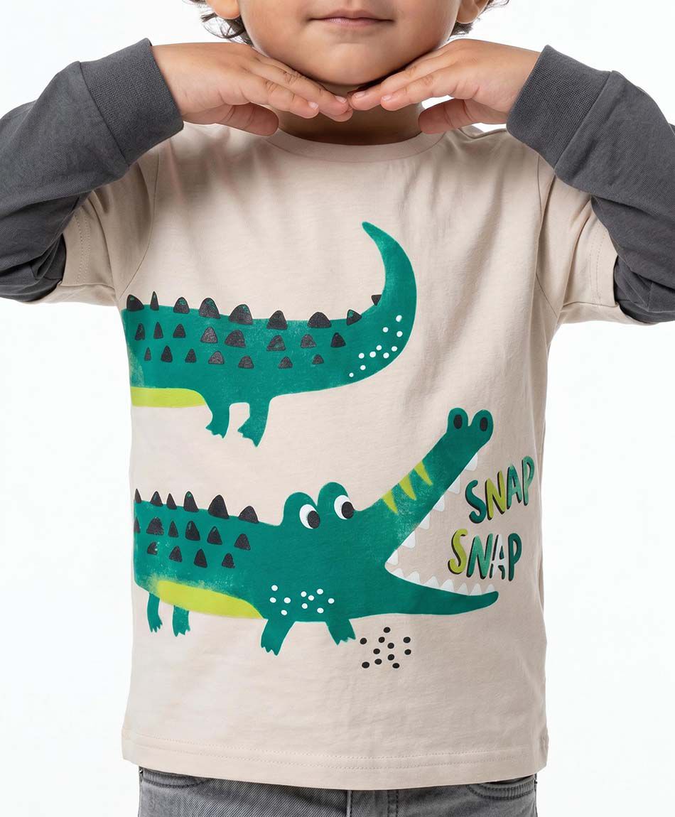 Polera beb&eacute; manga larga cocodrilo
