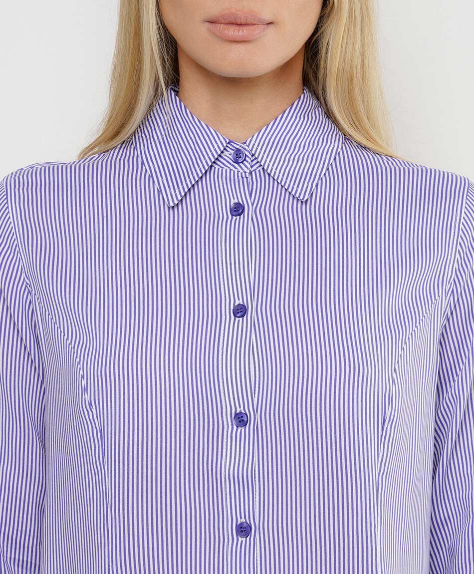 Blusa mujer listada entallada