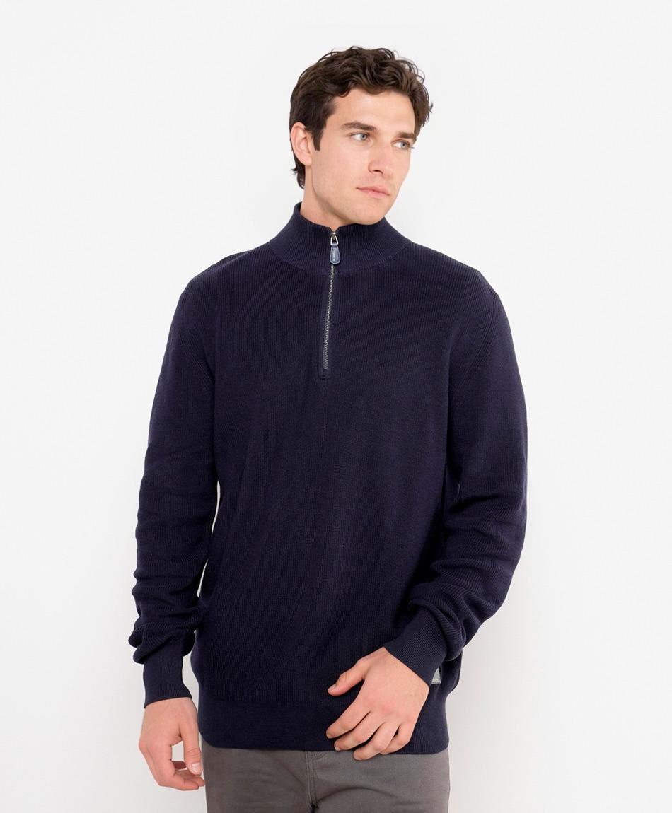 Sweater hombre cuello medio liso
