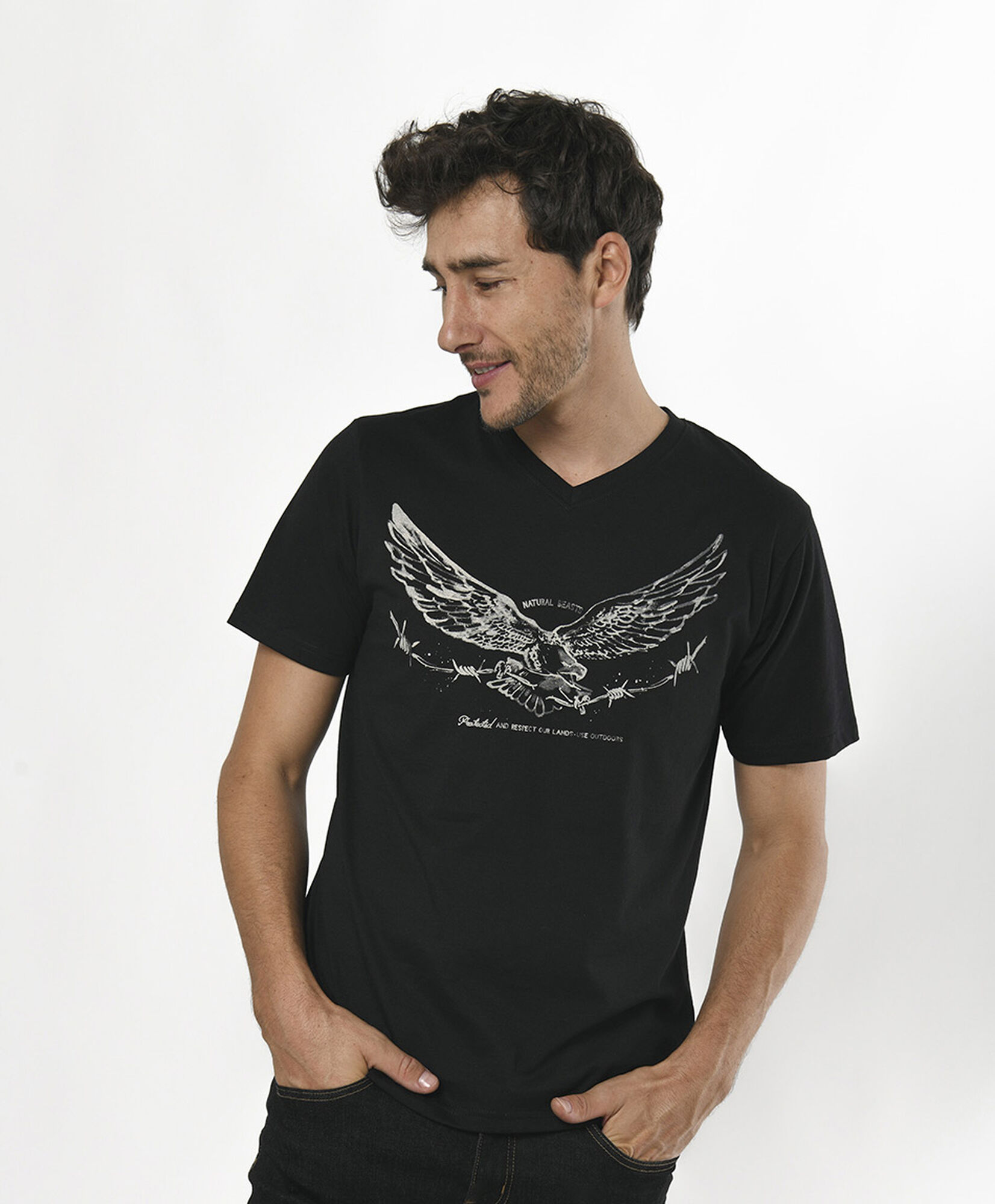 Polera hombre estampado águila Polera hombre estampado águila