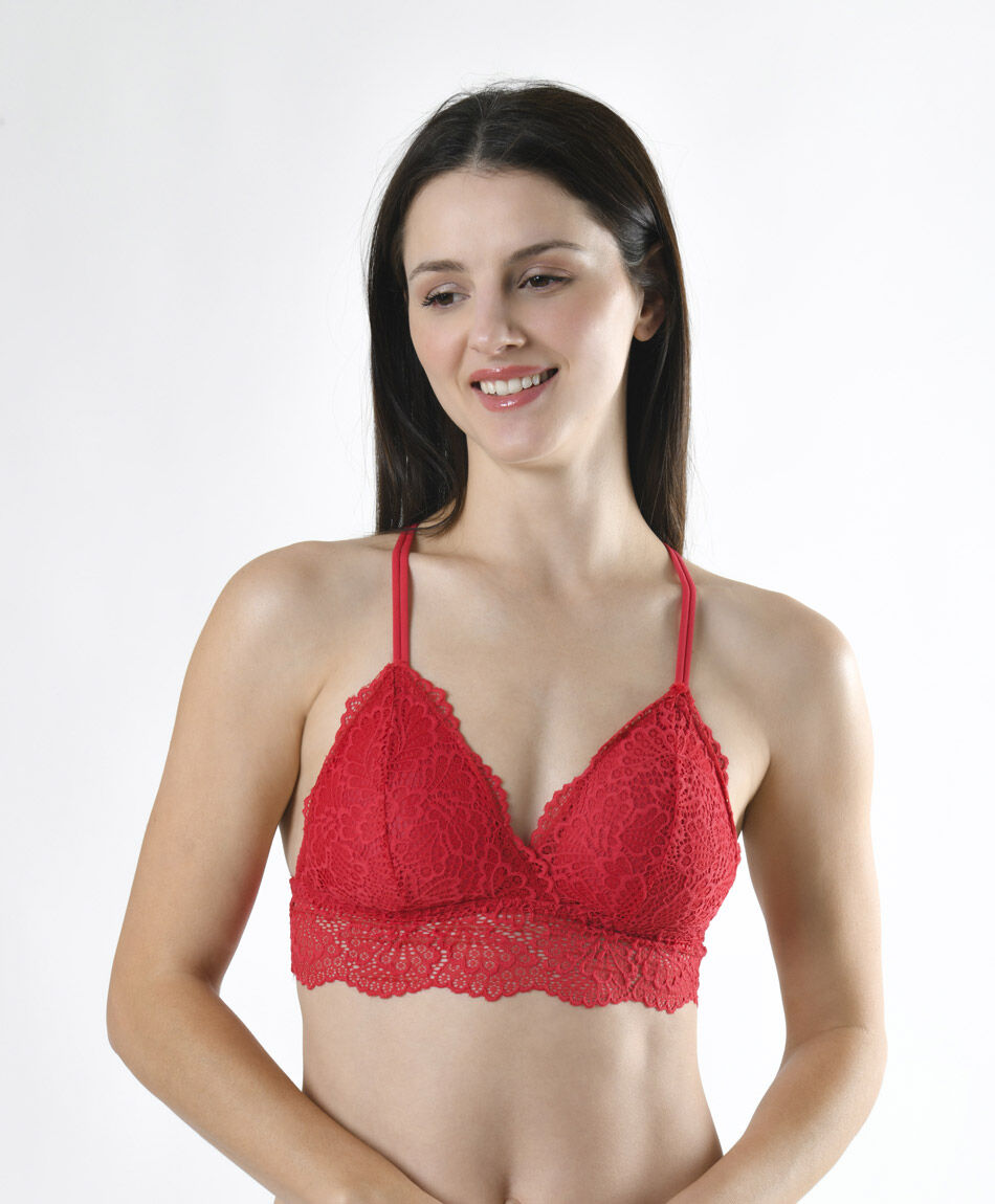 Bralette mujer encajes doble tirante