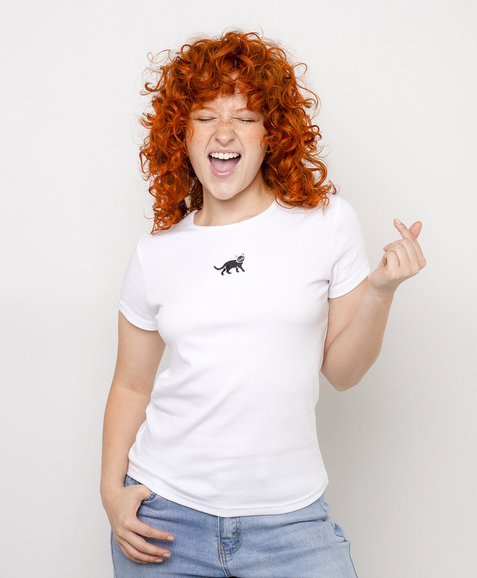Polera mujer bordado cat